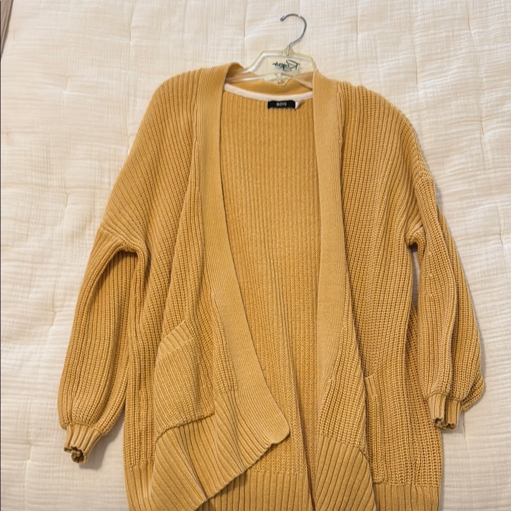Cozy Mustard Cardigan Sweater